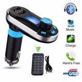 Hands free car FM Transmitter with 2 USB port charger