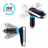 Hands free car FM Transmitter with 2 USB port charger