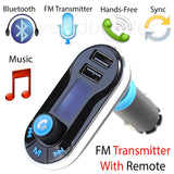 Hands free car FM Transmitter with 2 USB port charger