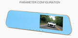 Car DVR Camera Rear-view Mirror Auto Video Recorder with Dual Lens