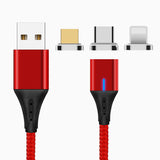 Nylon Braided 3 in 1 USB Charging Cable Detachable