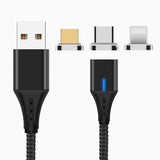 Nylon Braided 3 in 1 USB Charging Cable Detachable
