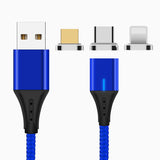 Nylon Braided 3 in 1 USB Charging Cable Detachable