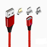 Nylon Braided 3 in 1 USB Charging Cable Detachable