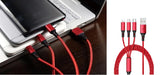 Nylon Braided 3 in 1 USB Charging Cable