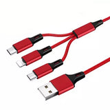 Nylon Braided 3 in 1 USB Charging Cable