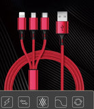 Nylon Braided 3 in 1 USB Charging Cable
