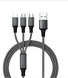 Nylon Braided 3 in 1 USB Charging Cable