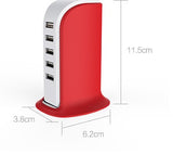 Multi-USB Port Mini Desktop Charger Power Adapter (5V 6A 5-USB)