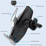 Auto-Clamp 15W Car Air Vent Mount Wireless Quick Phone Charger model S7