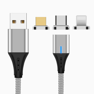Nylon Braided 3 in 1 USB Charging Cable Detachable